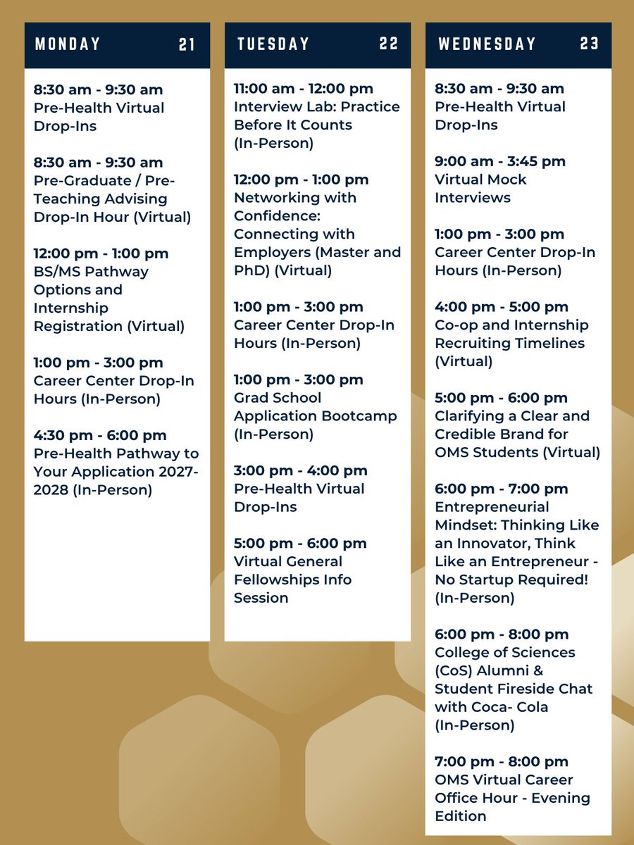 gtundergrad's tweet photo. We have a full week of exciting events ahead!
Swipe ➡️ to see what's coming up. Link below for more info! 🔗
https://t.co/TP81fsGmKP
#georgiatech #undergraduate https://t.co/3pWnOobZ8t