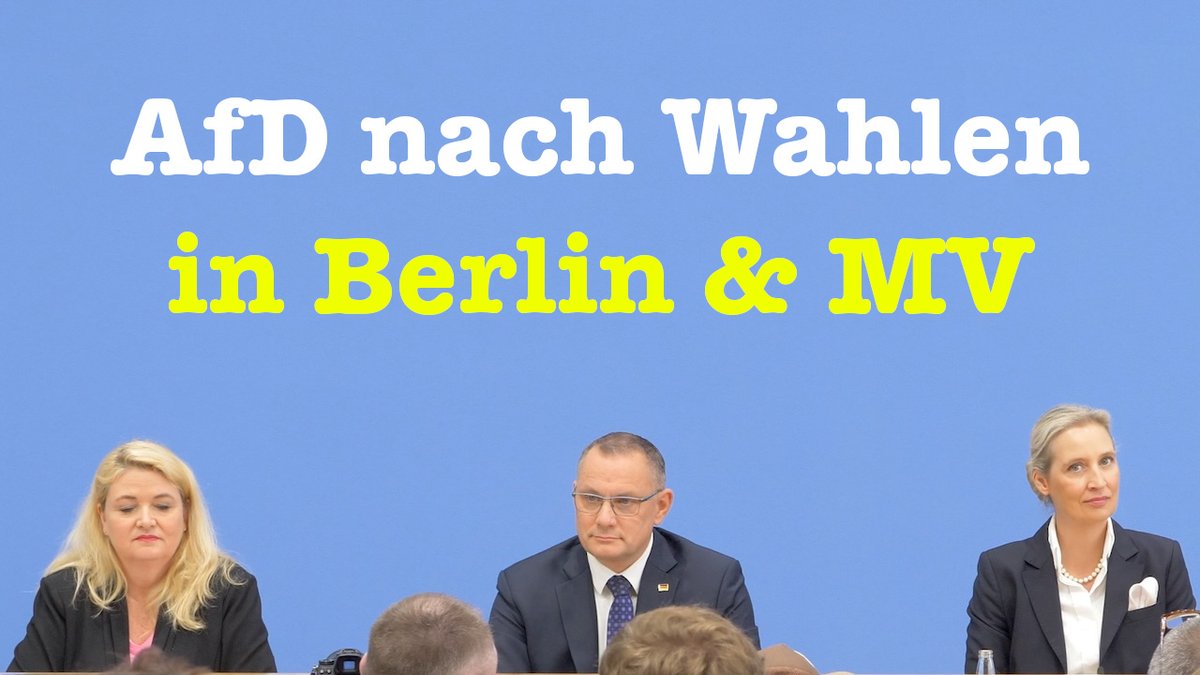 TiloJung's tweet photo. Komplette BPK mit der AfD heute nach den Wahlen in Berlin und MV: Alice Weidel, Tino Chrupalla, Leif Erik Holm und Kristin Brinker https://t.co/SyZtxGSUi6 https://t.co/ry6Jy8a0ol
