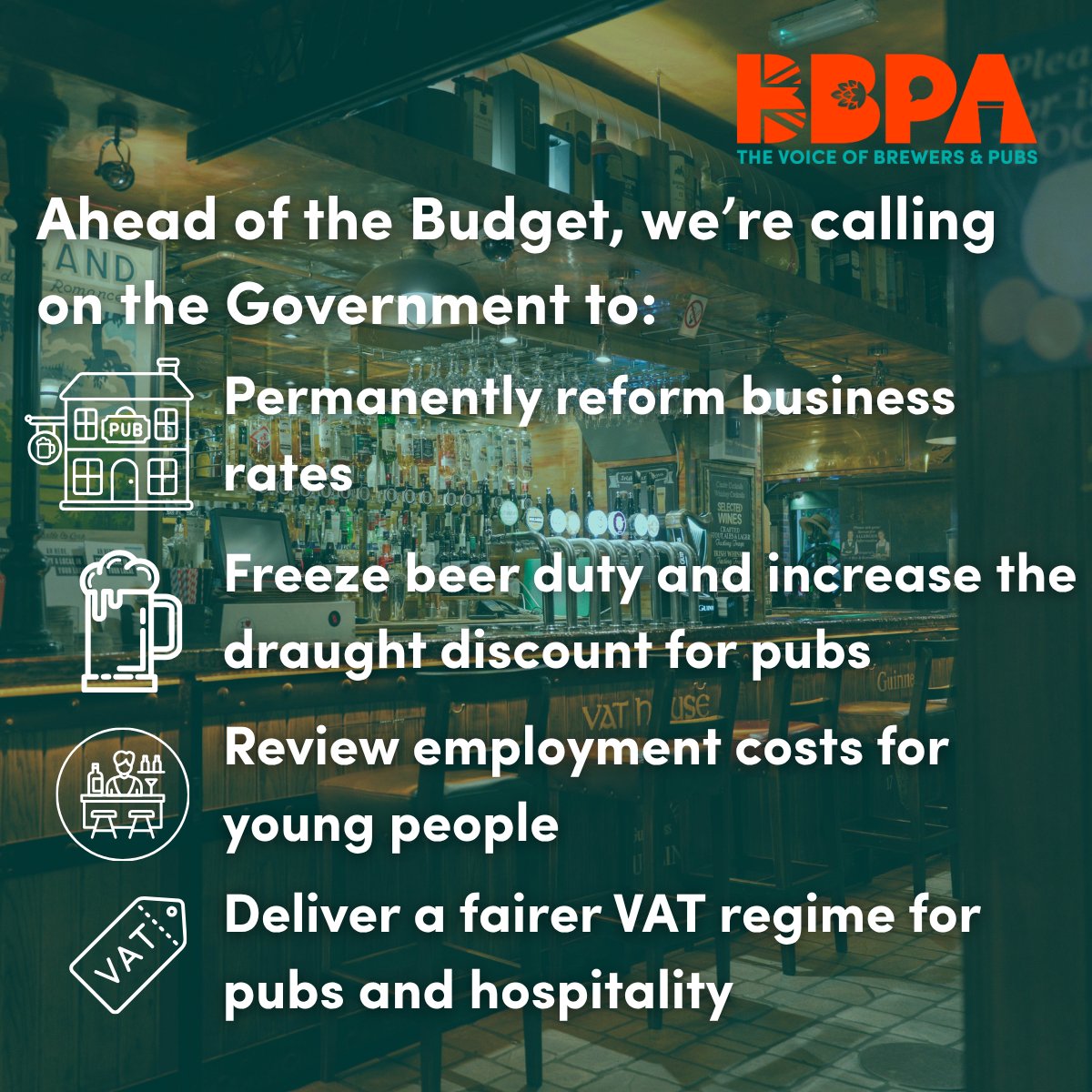beerandpub's tweet photo. "This would help the local stay open, keep people in work, and remain the backbone of the community."

Reports came out over the weekend speculating that the Government is looking to make changes that could help the sector, particularly smaller pubs.

According to our estimates, raising the small business rates relief threshold from £12,000 to £18,000 would pull 5,000 locals out of paying business rates - something we've long called for.

With over 2,000 pubs having closed their doors since 2020, this decision would be a vital lifeline for the industry and keep pubs at the heart of communities across the country.

Ahead of the Budget, we're calling on the Government to support the wider industry through permanent business rates reform, a freeze in the current beer duty rate, an increase in the draught discount to 30%, a review of employment costs for young people and a fairer VAT regime for pubs and hospitality.