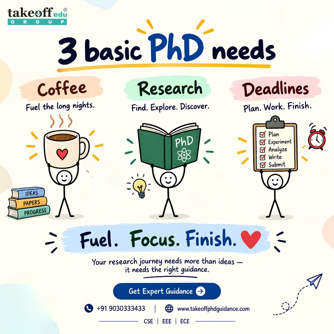 takeoff_phd's tweet photo. 3 things every PhD researcher needs: 
☕ Coffee. 🔬 Research. ⏰ Deadlines.

Fuel your focus, keep exploring, and keep moving forward.

📞 +91 9030333433
🌐 https://t.co/CeBykZcOYx

#PhD #PhDGuidance #PhDResearch #ResearchJourney #ResearchScholars #AcademicResearch https://t.co/adz5RGj2hV