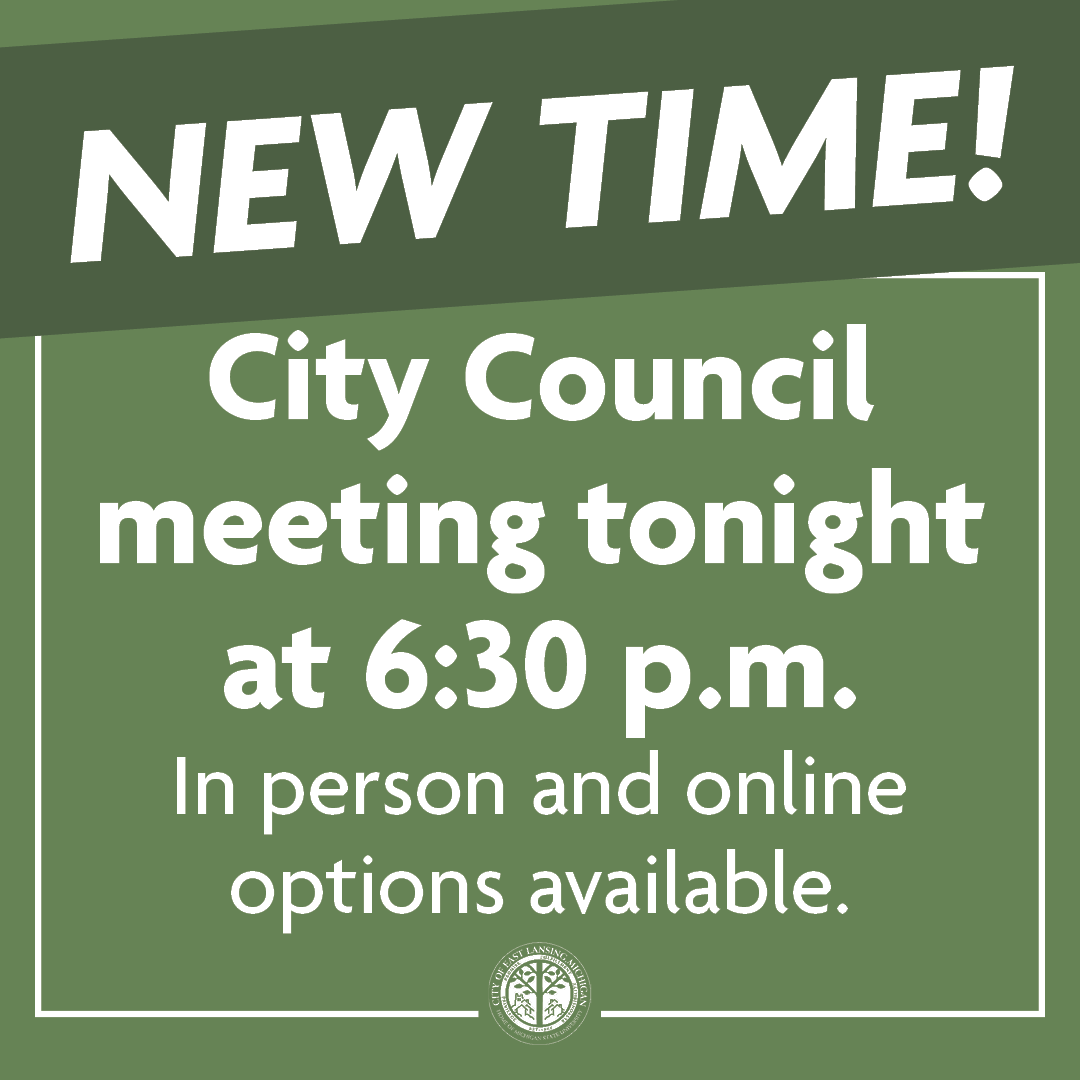 CityofEL's tweet photo. The East Lansing City Council will meet at 6:30 p.m. today, Sept. 22, at the East Lansing Hannah Community Center, 819 Abbot Road.

To view the agendas and get instructions for how to participate remotely, visit https://t.co/5El87QsZd7 https://t.co/PeXUZmVPBU