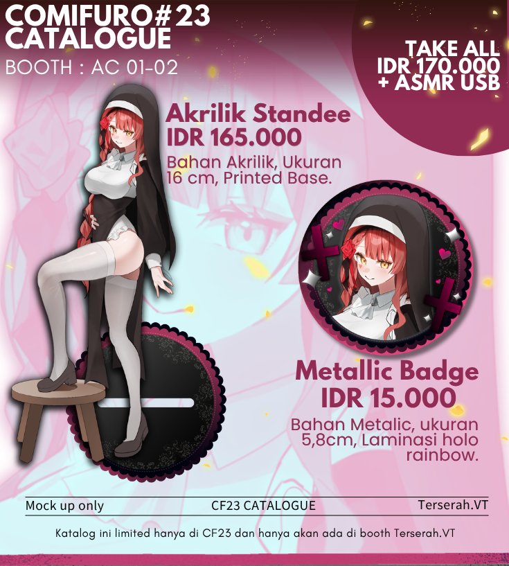 ahomika_Ch's tweet photo. 🌹 AHOMIKA #CF23 CATALOGUE (⁠ ⁠≧⁠Д⁠≦⁠)!! Cheki yang dijanjikan ituuu!

PICK UP BOTH DAYS &amp; MAIL ORDER
📅:  21 SEPT - 5 OKT 2026
📍:  Booth AC 01-02

order form: https://t.co/gQKDnuD1Q1

#CF23catalogue #comifuro23catalogue #cf23 https://t.co/gtuWxgyz3D