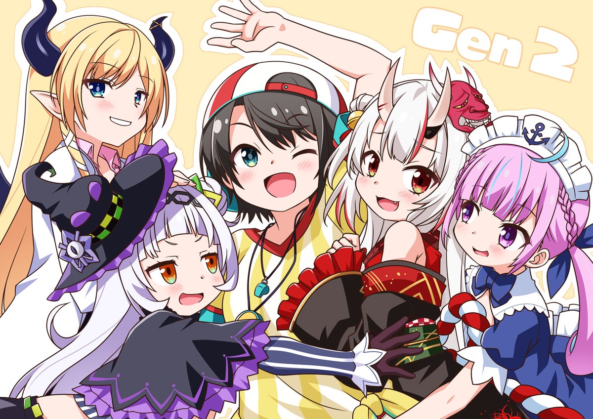 akou_roushi02's tweet photo. スバルちゃんの８周年に遅れたけど良い機会なので２期生描きました
#プロテインザスバル
#百鬼絵巻
#しょこらーと
#あくあーと
#シオンの書物 https://t.co/7UvkkU4aTS