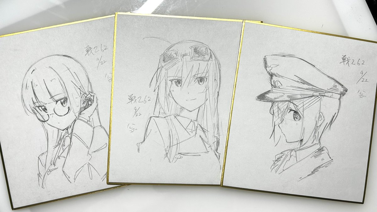 hmd___1800's tweet photo. なんとか色紙3枚描けたので明日持っていきます！　1枚500円　頒布方法は考え中です https://t.co/KAIceIoQXf