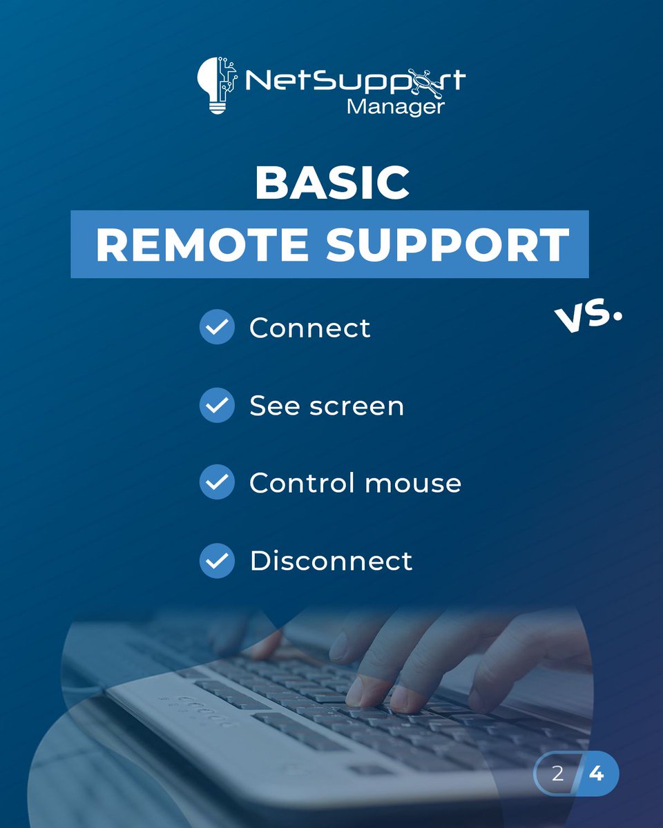 NetSupportNSM's tweet photo. Remote support or remote systems management? There's a difference. 👇

Basic remote support often looks like this:

Connect → view → control → disconnect.

NetSupport Manager goes much further:

Monitor → diagnose → control → automate → distribute → communicate → audit. https://t.co/NnbqNE3q6d