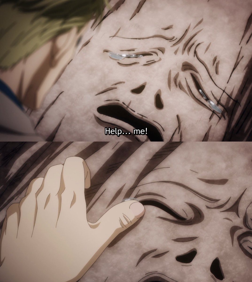Nanamis_love's tweet photo. Nanami wiping tears of a transfigured human will always be one of my favourite moments of this man, someone who says “i won’t bring emotions to work”, yet the cries of something that’s not even a human anymore hurts you. https://t.co/9F9CVuevZm