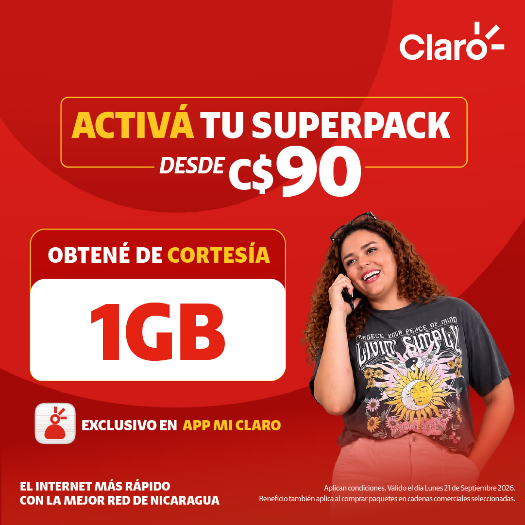 ClaroNicaragua's tweet photo. 🔥📱 Iniciá tu semana conectado con el mejor internet y disfrutá de 1GB de cortesía.
📲 Beneficio exclusivo al activarlo desde la App Mi Claro. https://t.co/ndFfKNRk0n
❤️📶Aplican condiciones.
#Claroprepago #NicaraguaLoTieneClaro https://t.co/ajOe5s7u4d