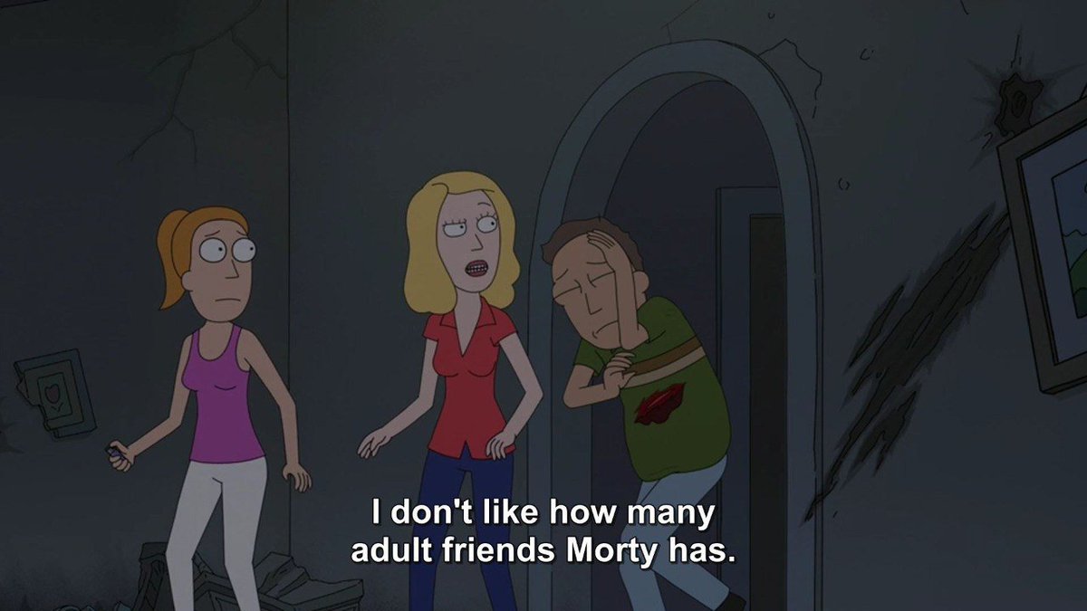 noskisasan's tweet photo. Don't worry sweetie, most of them are just Rick and/or his inventions because Morty is not allowed to have a life outside of his grandpa https://t.co/g7Tbgj9k8I