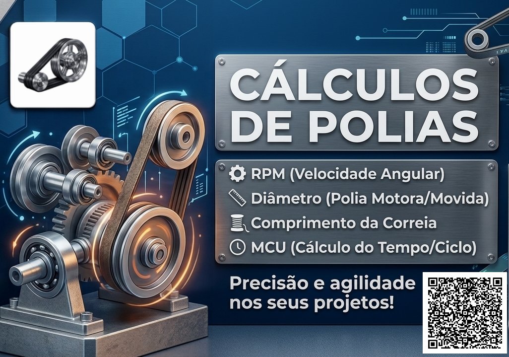 TF_Softwares's tweet photo. O aplicativo Cálculos de Polias foi desenvolvido para quem precisa dimensionar e verificar sistemas de transmissão por polias e correias com rapidez e precisão. Interface simples, cálculos completos e com explicação das fórmulas. Baixe grátis! https://t.co/5GLffGuwPI https://t.co/e2Uqwp504p