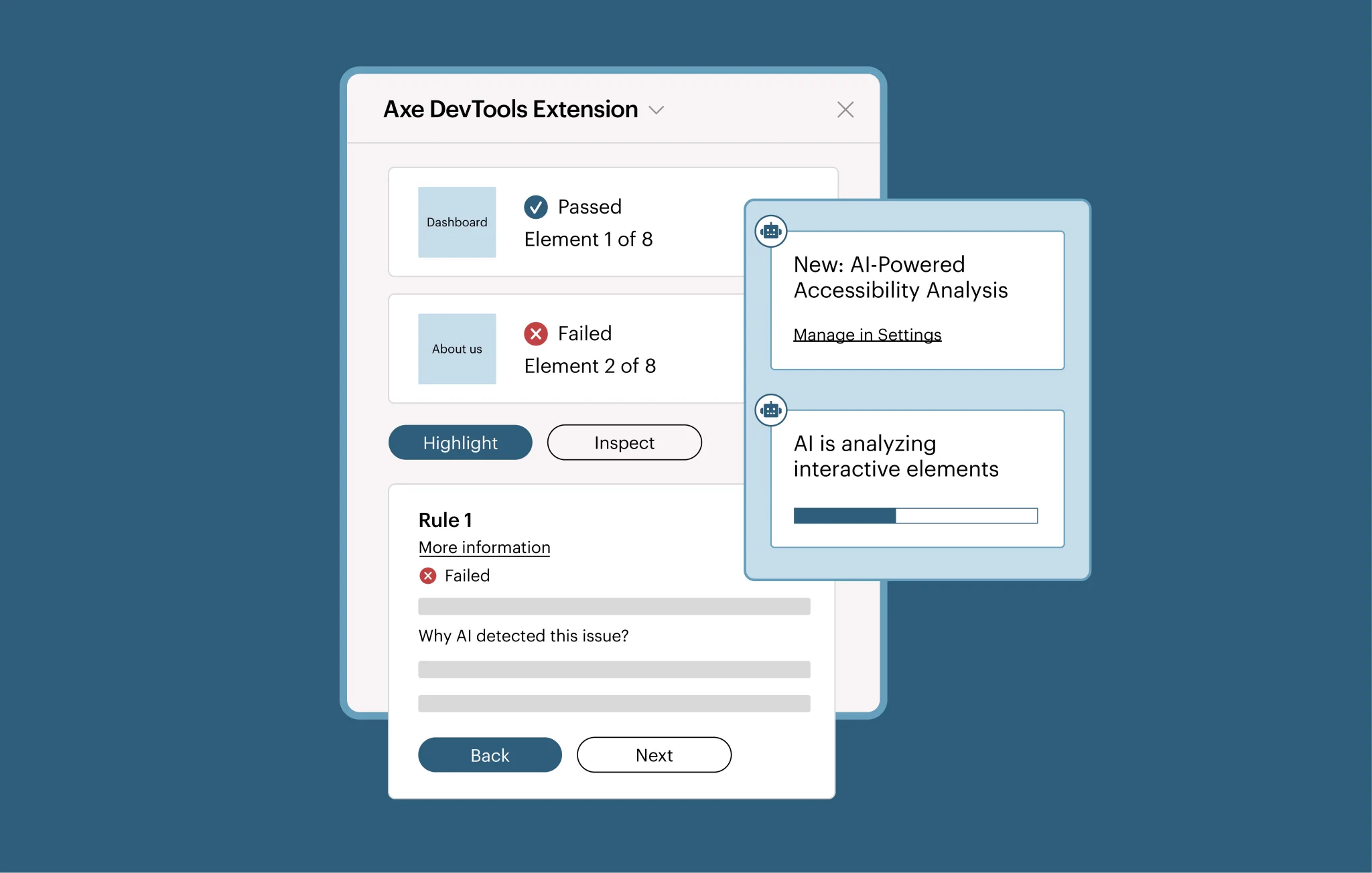 Interactive elements getting tested for accessibility by the AI in Axe DevTools extension