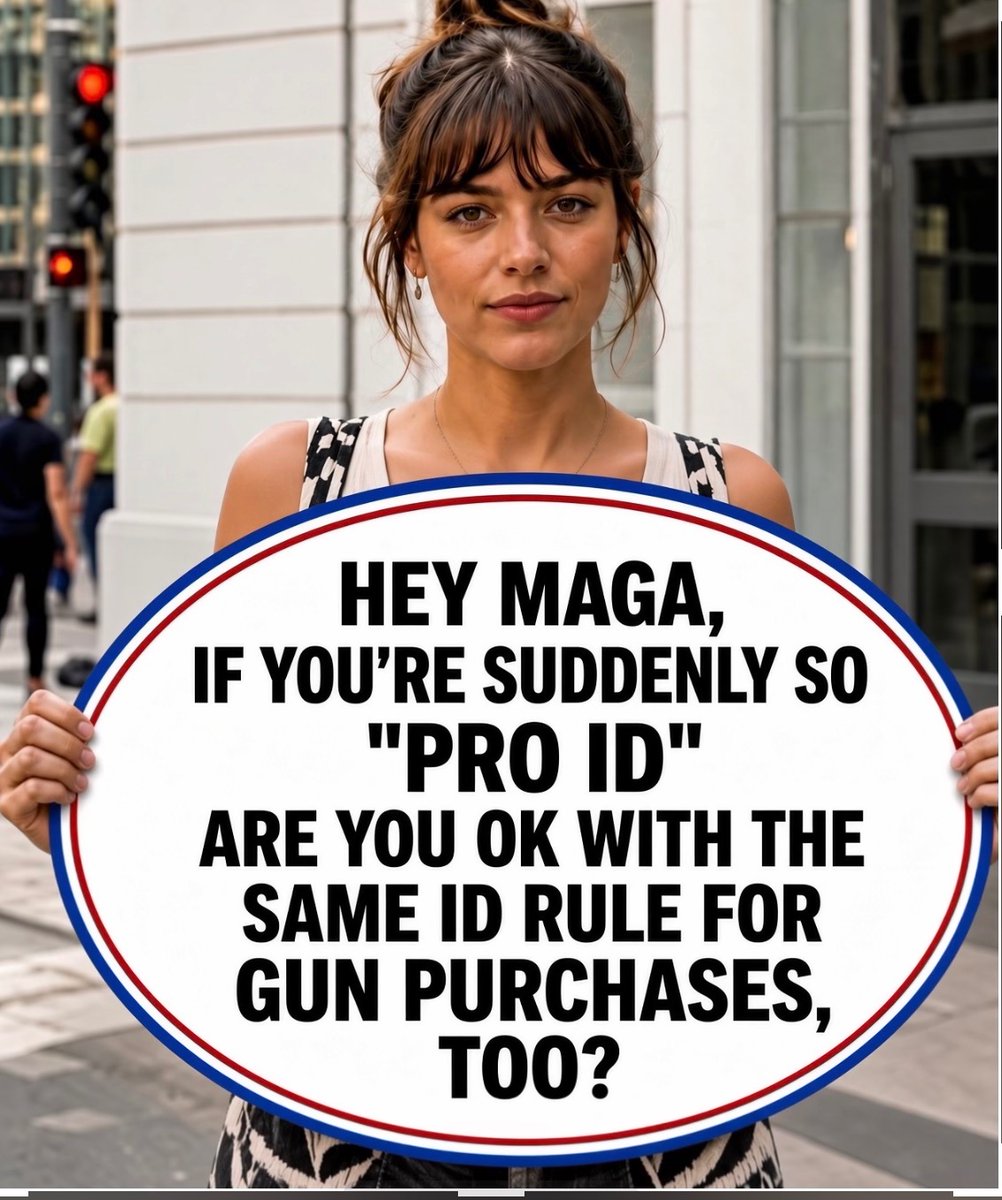 FloraLuzz_'s tweet photo. The voter ID debate raises an interesting question: if ID is required to vote, should the same rule apply to buying a gun? Is that a fair comparison, or are these two completely different issues? https://t.co/kbJEGiA0Io