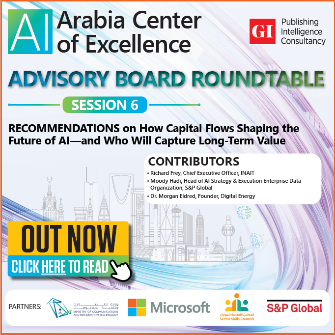 gulf_intel's tweet photo. 𝗢𝗨𝗧 𝗡𝗢𝗪 | 𝗔𝗱𝘃𝗶𝘀𝗼𝗿𝘆 𝗕𝗼𝗮𝗿𝗱 𝗥𝗼𝘂𝗻𝗱𝘁𝗮𝗯𝗹𝗲 – 𝗦𝗲𝘀𝘀𝗶𝗼𝗻 𝟲

How are capital flows shaping the future of AI—and who will capture long-term value?

Capturing long-term value from AI will require more than accelerating investment. Capital must support practical enterprise adoption, measurable economic outcomes, and innovation ecosystems that connect research, talent, industry and commercial execution. Sustainable AI leadership will depend on disciplined investment, scalable applications and the ability to convert technological capability into lasting competitive advantage.

Featuring insights from:
🎙️ Richard A. Frey, Chief Executive Officer, inait
🎙️ Moody Hadi, Head of AI Strategy & Execution, Enterprise Data Organization, S&P Global
🎙️ Morgan Eldred, Founder, Digital Energy AI

📖 Read the Special Report now: https://t.co/INpfD2uwDF

🎙️ Watch the Full Roundtable Podcast:
YouTube: https://t.co/ai92Ls6Sd9
Spotify:https://t.co/XHIS2dWtoj

#ArtificialIntelligence #AI #AIInvestment #CapitalFlows #EnterpriseAI #AIAdoption #Innovation #DigitalTransformation #BusinessValue #EconomicGrowth #FutureOfAI #AIInfrastructure #AIArabia #SaudiArabia @Microsoft_Saudi  @SPGlobal