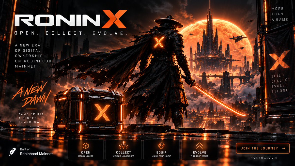 RB_RoninX's tweet photo. WE'RE NOT BUILDING A COLLECTION.

We're building a world.

Your Ronin.
Your equipment.
Your inventory.
Your identity.
What you see today is only the foundation.
The world of RONIN X will continue to expand.
A NEW DAWN IS COMING. https://t.co/COX2IyI1Cg