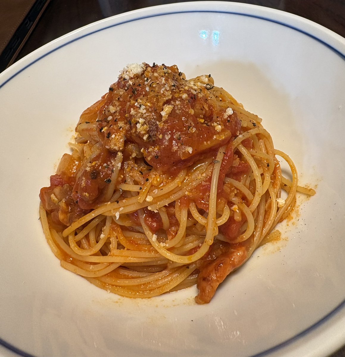 kenn030816's tweet photo. SWは雨続きでお家時間も増えたので、
今日はアマトリチャーナを作ってみました〜🍝 https://t.co/NmgY7g2By7