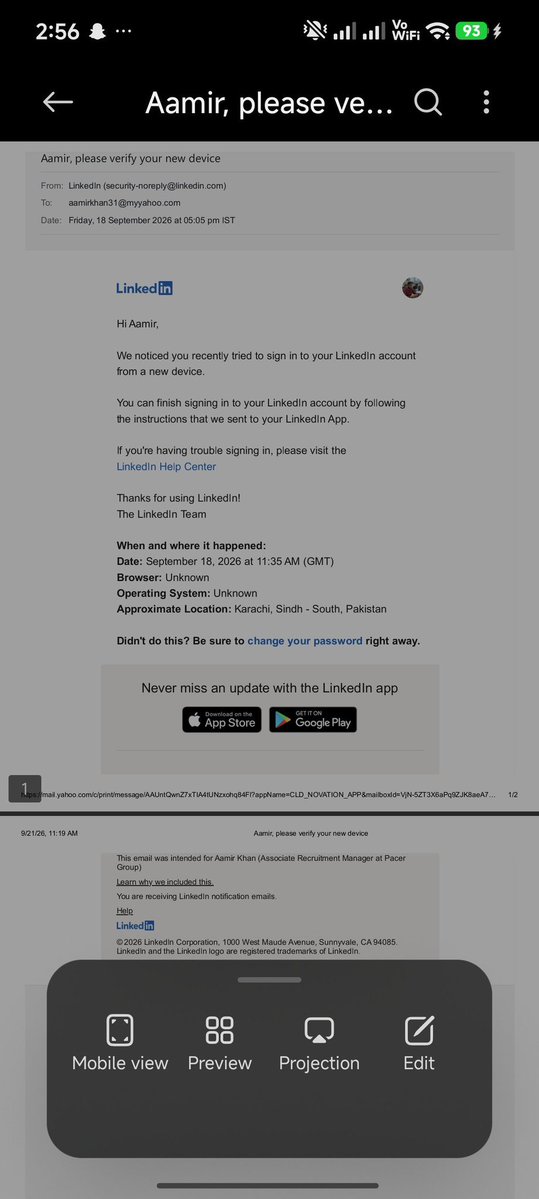 ak1268079's tweet photo. Hi @LinkedInHelp @LinkedIn, My  account was permanently restricted right after an unauthorized login from Karachi, Pakistan (Case: 260918-020056) However I am based out in India. Support closed the appeal without a proper manual review. As a recruiter, My livelihood depends on it https://t.co/2WnLB18WVx