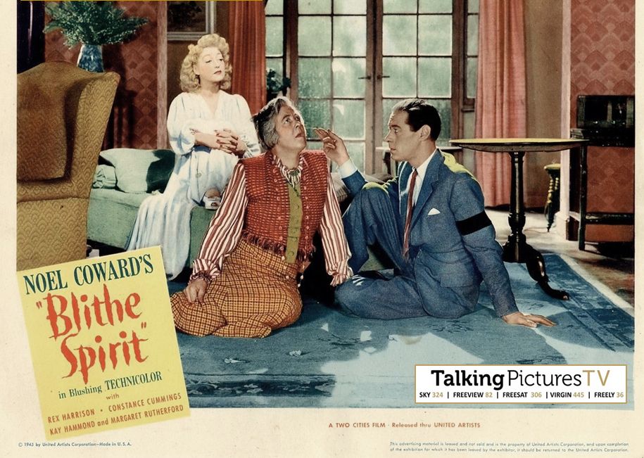 TalkingPicsTV's tweet photo. Classic British chuckles directed by #DavidLean
BLITHE SPIRIT (1945) 4:35pm #RexHarrison #ConstanceCummings #KayHammond #MargaretRutherford comedy #TPTVsubtitles https://t.co/mdH3u2d8TS
