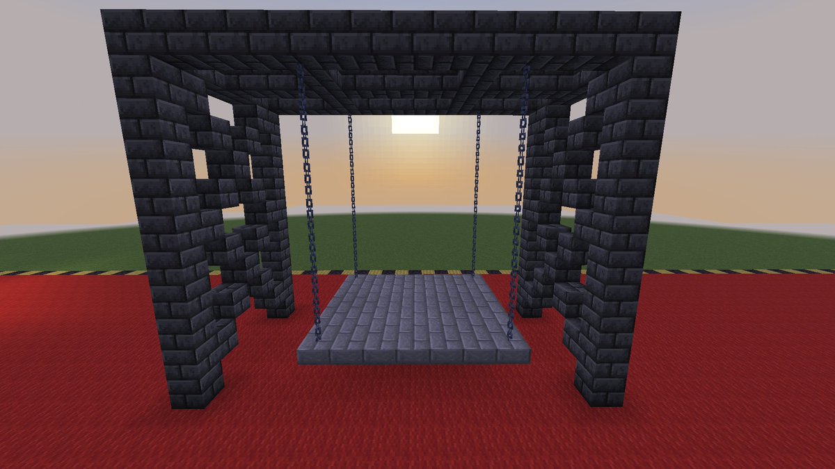 Luga_build's tweet photo. 【今日の建築雑学】 
マイクラで上から吊る建築をする際チェーンだけでは力不足に見える時があります。こういう時は砥石を交互に置くことで少し太いチェーンを表現できます。
 #Minecraft https://t.co/28ZgTvvlLN