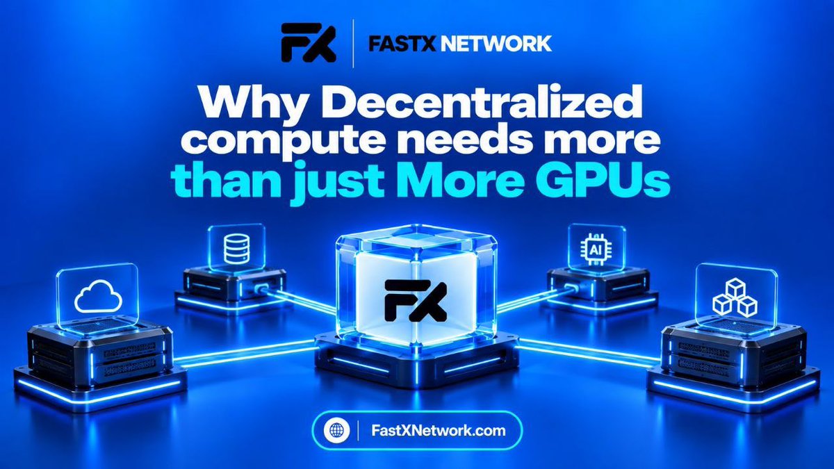 sino3735's tweet photo. More GPUs alone don’t make decentralized AI smarter. 

@FastXNetwork combines physical GPU compute with AI models, intelligent routing and Web3-specific algorithms to turn raw compute into useful intelligence. 

👉 Explore the infrastructure: https://t.co/1phx0JlCNx

#Web3 #AI https://t.co/5BvCRLHRSa