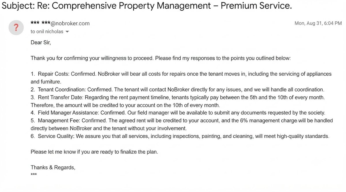 onilnicholas's tweet photo. @NoBrokerCare @nobrokercom Its been 2 days since you have called and yet you dont have any update on this. Please refund the money that I paid and the part of the tenants deposit which you have withheld and leave me alone. Atleast I will have some peace of mind. Attaching the snapshot of your promises https://t.co/RCu0Gkjj8W