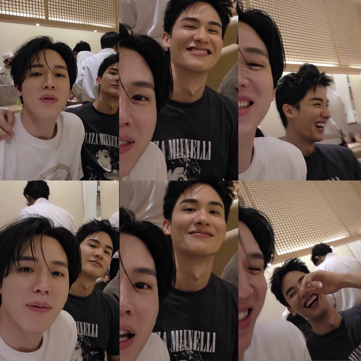 kyungkyky's tweet photo. Muscle memory doing its thing. That hand on the shoulder and those smiles say everything words can't 🫠 

#เตนิว #TayNew https://t.co/pSkTatSMAk