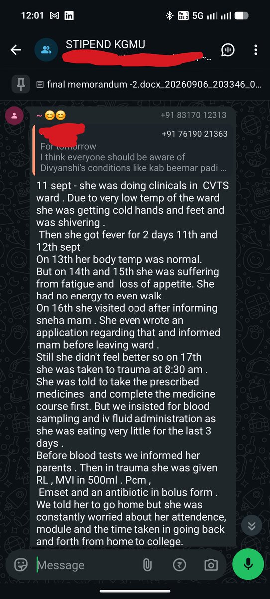 inikki_o's tweet photo. According to her classmates, she developed fever after clinical duty in the CVTS ward on 11 Sept. After two days of fever, she continued to suffer from severe fatigue, weakness and loss of appetite, with very little food intake for several days. https://t.co/1BaWgRDdPO