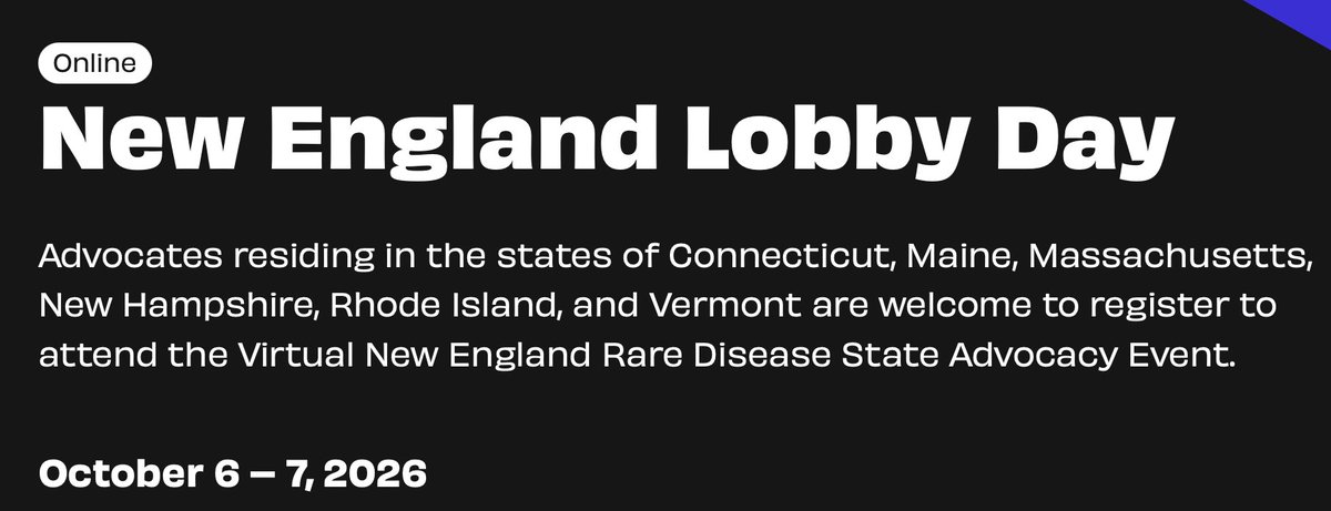 rare_ready's tweet photo. NEW ENGLAND - this is for you! Oct 6-7. @RareAdvocates hosting a VIRTUAL day of action for residents of New England states to meet state legislators, share stories, and help advance policy priorities. Contact advocacy@rareadvocates.org https://t.co/R1BfucmI1k
