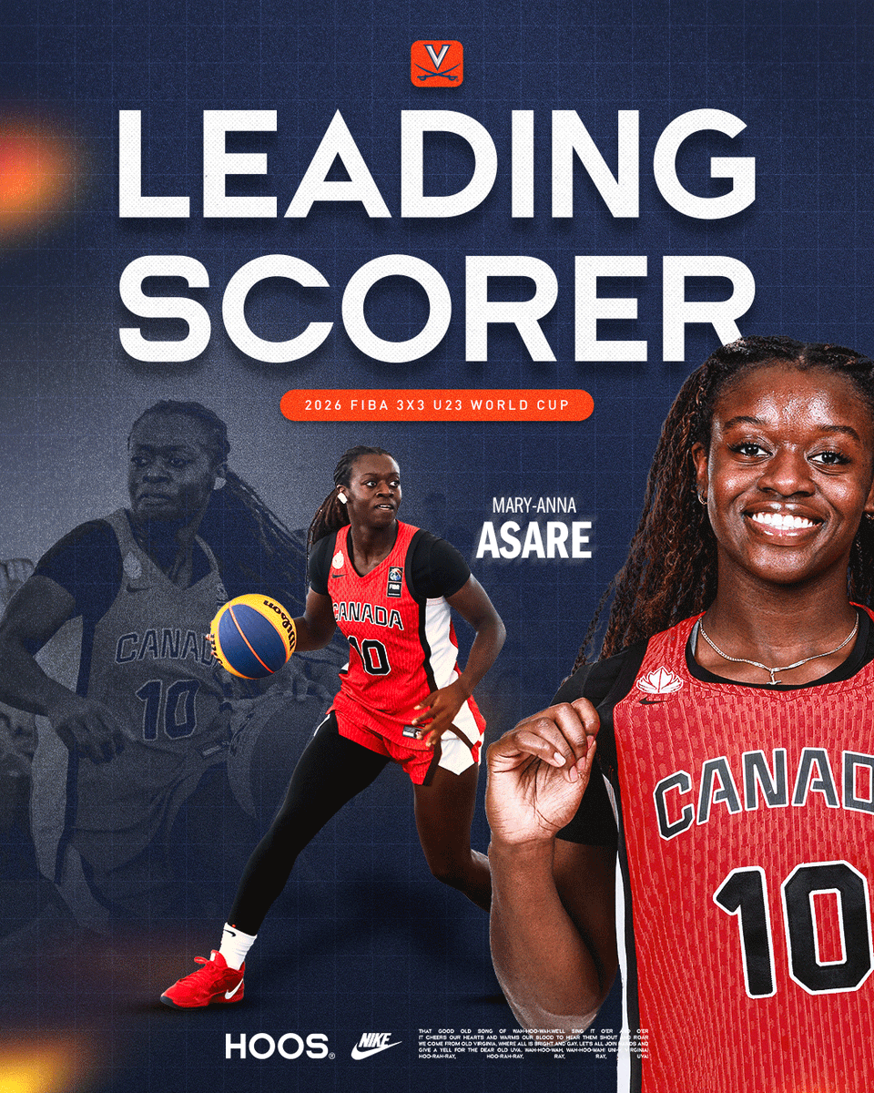 UVAWomensHoops's tweet photo. Shoutout to @maarryy_11 on her performance leading all scorers in the 2026 FIBA 3x3 U23 World Cup! Team Canada won their first-ever silver medal at the event! ⚔️

#GoHoos https://t.co/MsA9s6rNkn