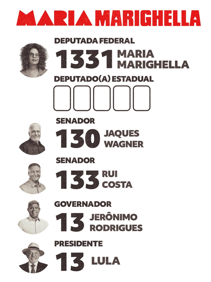 mariamarighella's tweet photo. Eu já escuto os teus sinais de PIRILILILI

No dia 4 de outubro, são quatro números para levar a cultura ao Congresso:
 1️⃣3️⃣3️⃣1️⃣
Depois, confirma! ✅

Maria Marighella, deputada federal. https://t.co/DD0eAPBb0m