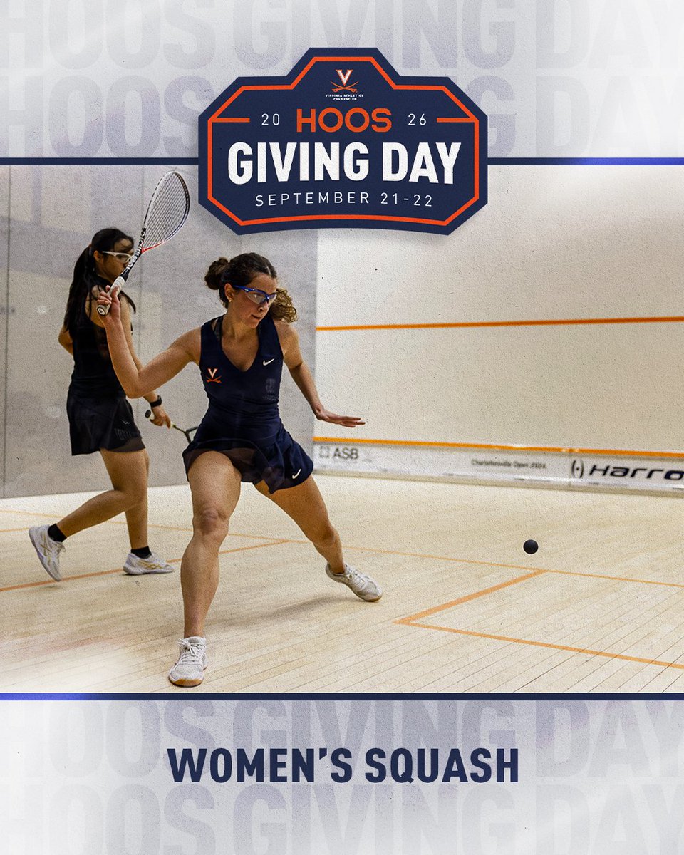 UVASquash's tweet photo. 𝙃𝙊𝙊𝙎 𝙂𝙄𝙑𝙄𝙉𝙂 𝘿𝘼𝙔
Hoos Giving Day is here! Support Virginia Squash by clicking the links below to make a gift today #GoHoos
Men's Squash: https://t.co/hhkQkpbC0Z
Women's Squash: https://t.co/PIxU8R9c1n https://t.co/yyIrF6uMrL