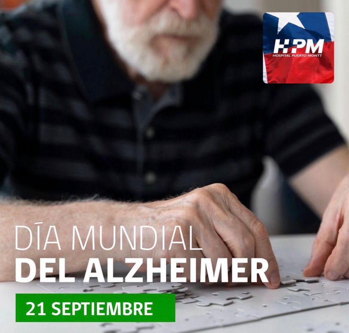 hospitalpm's tweet photo. En el #DíaMundialDelAlzheimer valoramos a quienes cuidan a sus familias en el sur. Si sospechas fallas de memoria, acude a tu CESFAM o Posta: es la puerta de entrada al diagnóstico GES 85 y a la atención de especialidad en el @hospitalpm. ¡Cuidar a quien cuida importa! https://t.co/s4HI5oXXLw