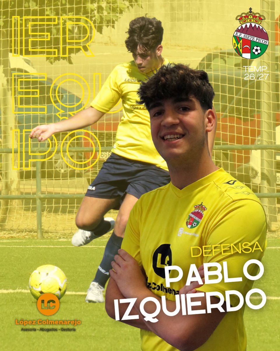EfSiete's tweet photo. 🟡 𝗣𝗥𝗜𝗠𝗘𝗥 𝗘𝗤𝗨𝗜𝗣𝗢 🔵

©️ Comenzamos la presentación de nuestro equipo con el primer capitán de esta nueva temporada. Se trata Pablo Izquierdo, defensa polivalente, que en su primera temporada como sénior... https://t.co/uacD2e3FOE