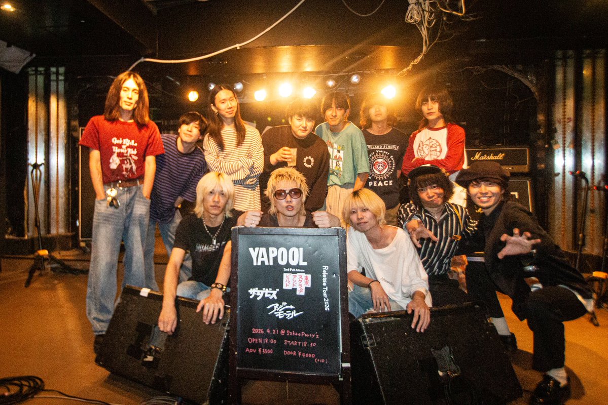 yapool_group's tweet photo. Thank You!!! Sakae Party'z!!!

・

Thank You!!!  アンジーモーテル!!!

Thank You!!!  ザ・ダービーズ!!!

・

Thank You!!!  Tokyo Scrap &amp; Build!!!

___________________________

“東京スクラップ・アンド・ビルド Release Tour 2026”ツアー2日目ありがとうございました！！🔥

📸 @__i_rony https://t.co/2kUDiPxo2W