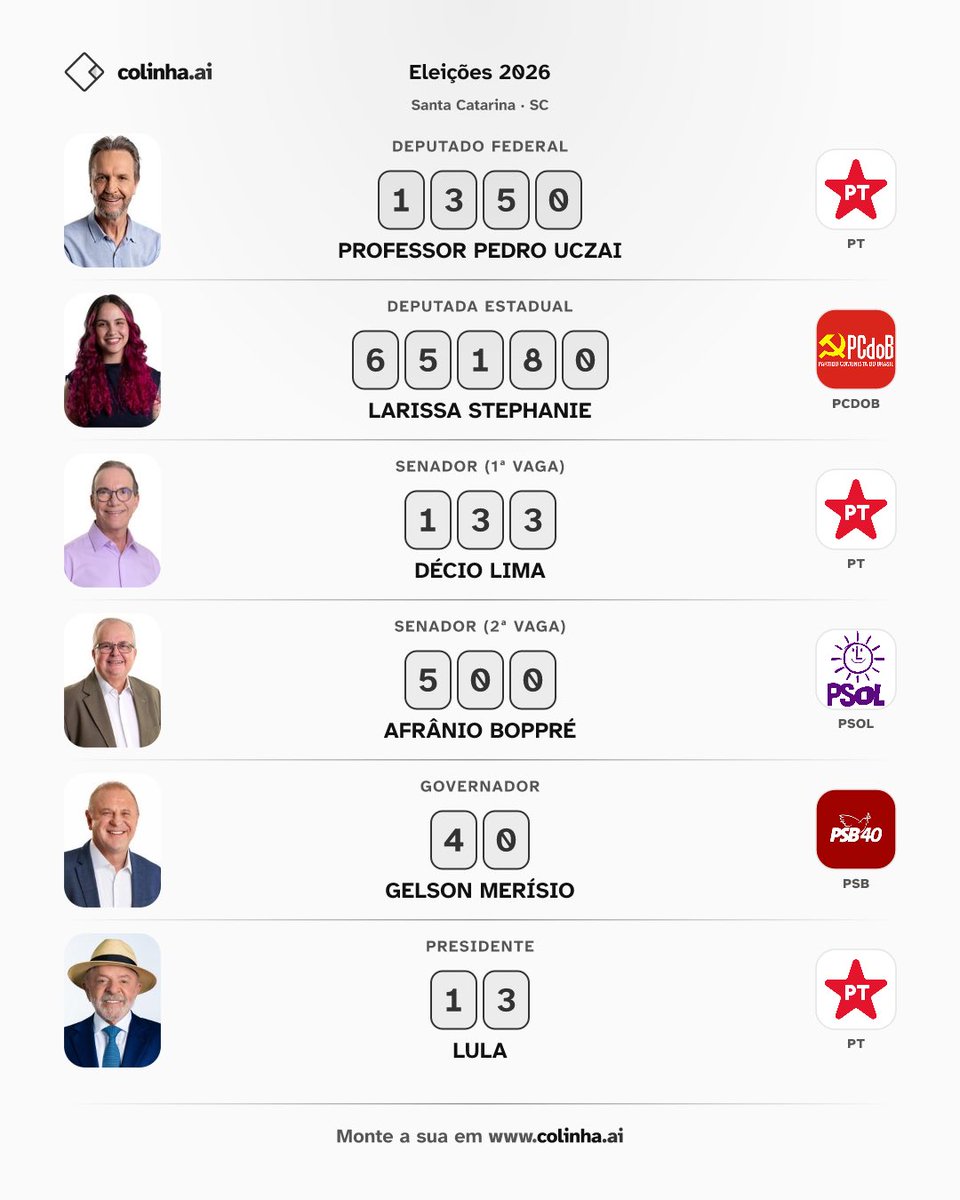 erinweeire's tweet photo. catarinense que vota certo ✅ https://t.co/F0VHsyWnpM