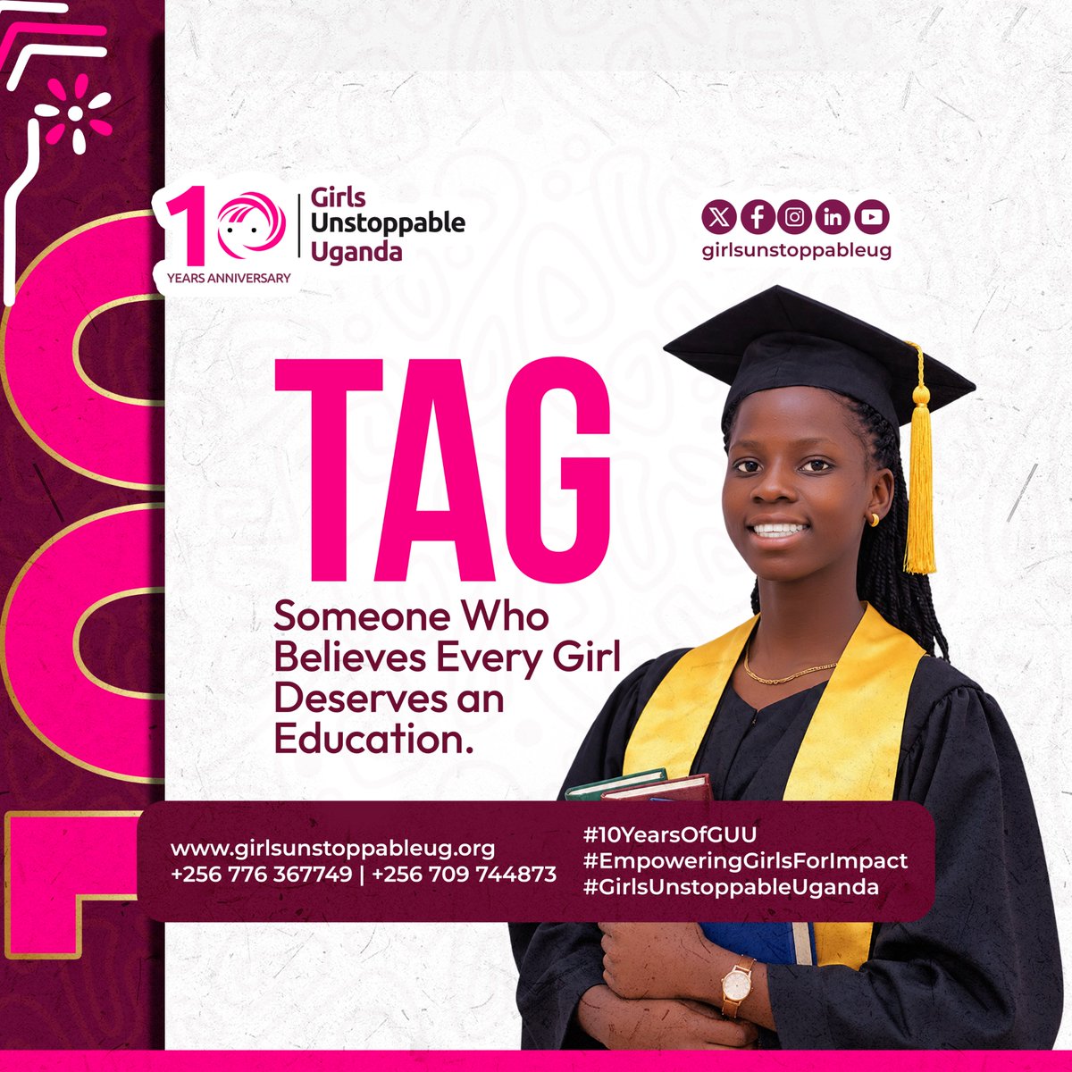 GalsUnstoppable's tweet photo. A girl’s dreams shouldn’t end because her family can’t afford school fees.

We need companies, individuals, and donors to help reach 100 scholarships by Dec 2026. Sponsor, contribute, or partner.

Be her YES. Message us now.
#GirlsUnstoppableUganda #BeHerYes #10YearsOfGUU https://t.co/xyn7Gu4iIL