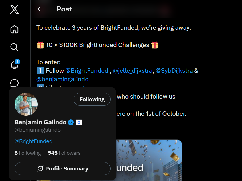 memekusdt's tweet photo. @BrightFunded @jelle_dijkstra @SybDijkstra @benjamingalindo What a massive giveaway! Congratulations on 3 years of BrightFunded! 🔥 I'm ready for the $100K challenge. @HBAR_allin @ASMuhammad23  you both need to check this out and follow them! https://t.co/oqCc2aCs6t