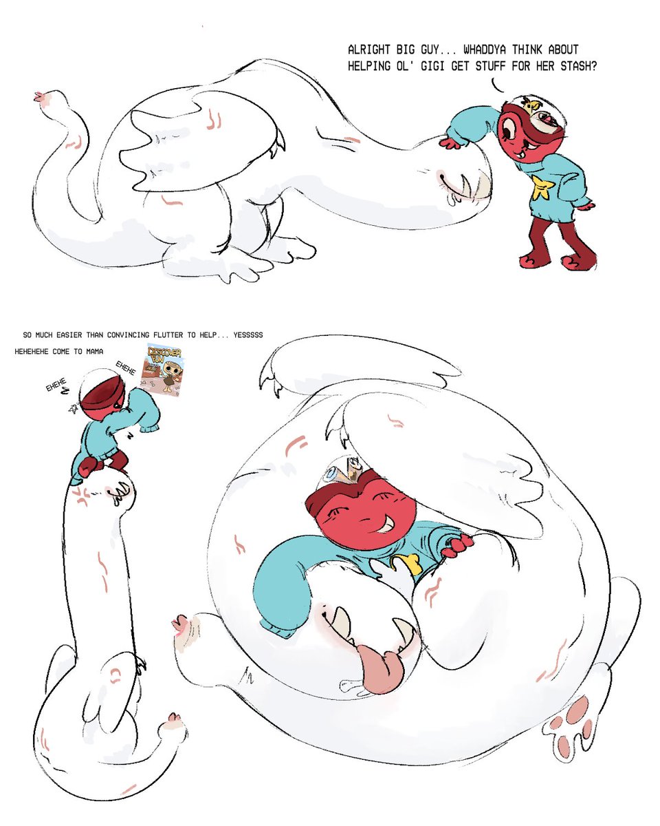 rowinarow's tweet photo. Happy birthday Gigi and Khezu I can't believe you were born today #dandysworld #monsterhunter https://t.co/oqiAVfrzce
