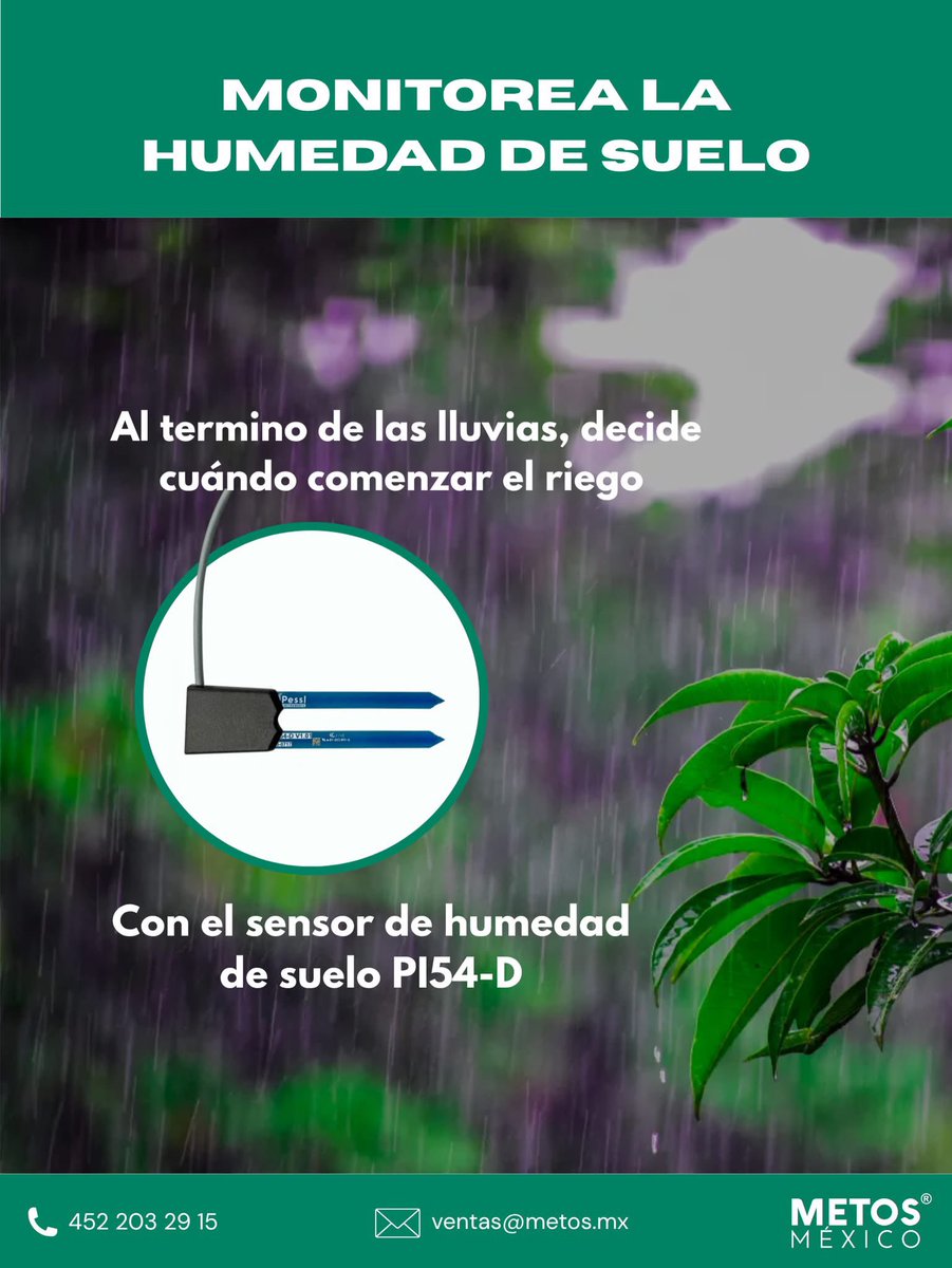 Metos_mx's tweet photo. 🪴 Conocer la humedad del suelo es clave para tomar mejores decisiones en el manejo del riego. 🌱

Solicita información y lleva tu campo al siguiente nivel
 📲 452 203 29 15
✉️ ventas@metos.mx

 #MetosMéxico #agro #estacionagroclimatica #estacionmetereologica #suelo https://t.co/AWnnqf0dRC