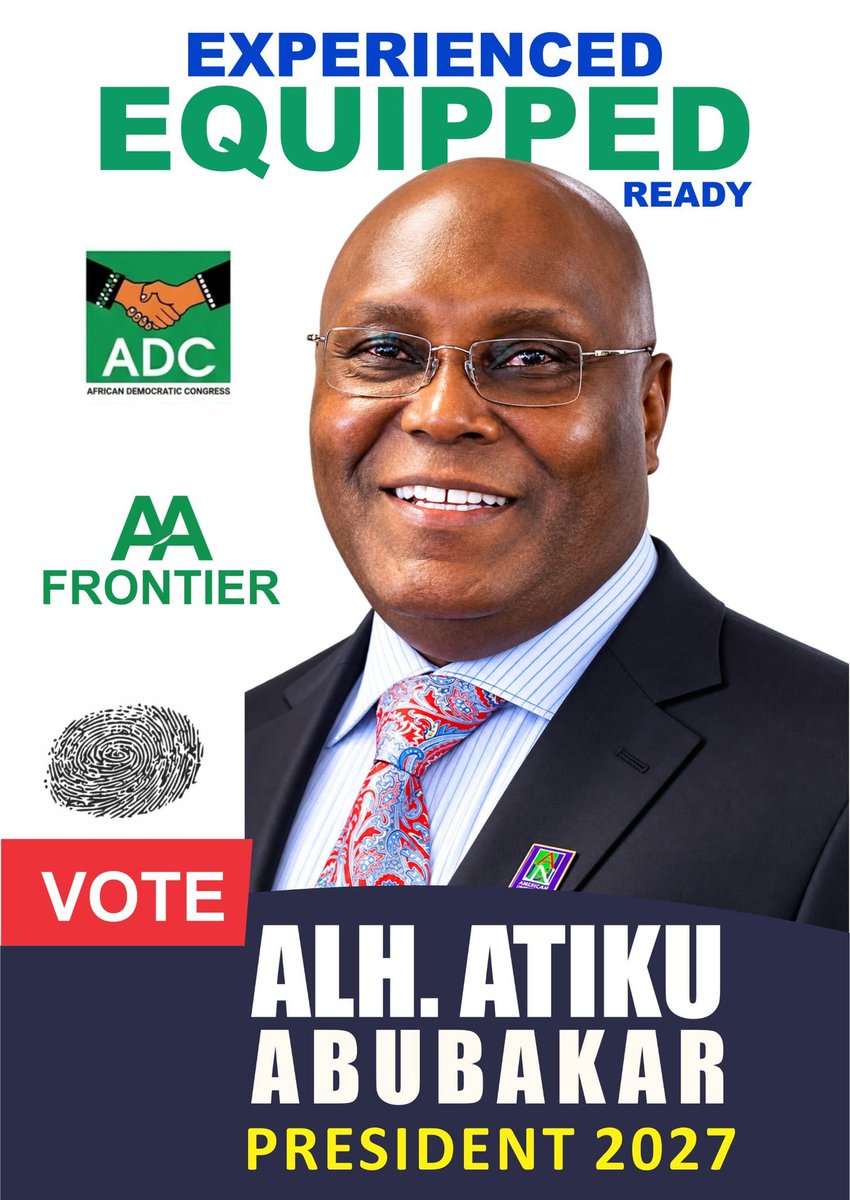 IbrahimMTukur7's tweet photo. Experienced. Equipped. Ready. Three words that sum up exactly why Alhaji Atiku Abubakar remains the right choice for President in 2027. This is not a candidate learning on the job; this is a man who has spent decades understanding the Nigerian system, its challenges, and what https://t.co/zxmTfIQPGg