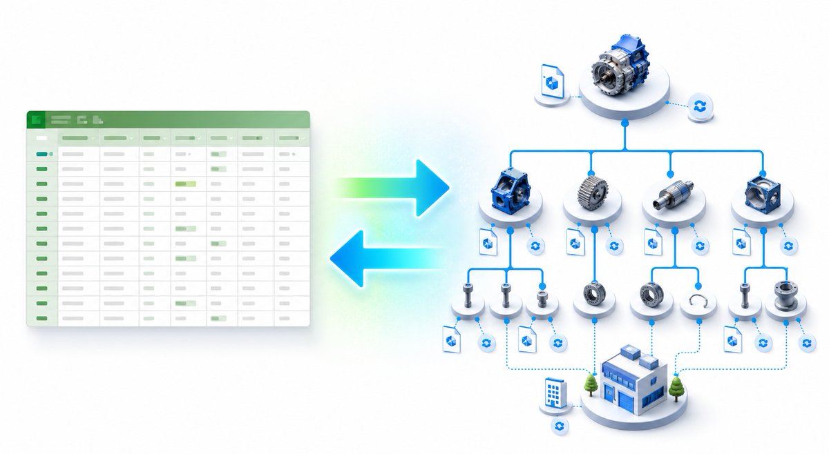 openbom's tweet photo. The goal isn't to replace the tools your team already uses. It's to connect them to something that holds the product data together.
OpenBOM vs. Excel, Google Sheets, Airtable, and Smartsheet.
👉 https://t.co/BthYAH2Nzw https://t.co/rUtJ02iHjA https://t.co/CE56QHQnGG