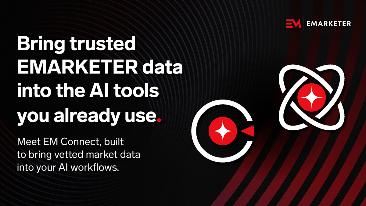 eMarketer's tweet photo. Bring trusted EMARKETER data into the AI tools you already use. EM Connect gives PRO+ subscribers access within supported AI assistants like Claude: https://t.co/63ZeIoswG5
 
#EMConnect #AI #Claude https://t.co/KMlGuvuhjs