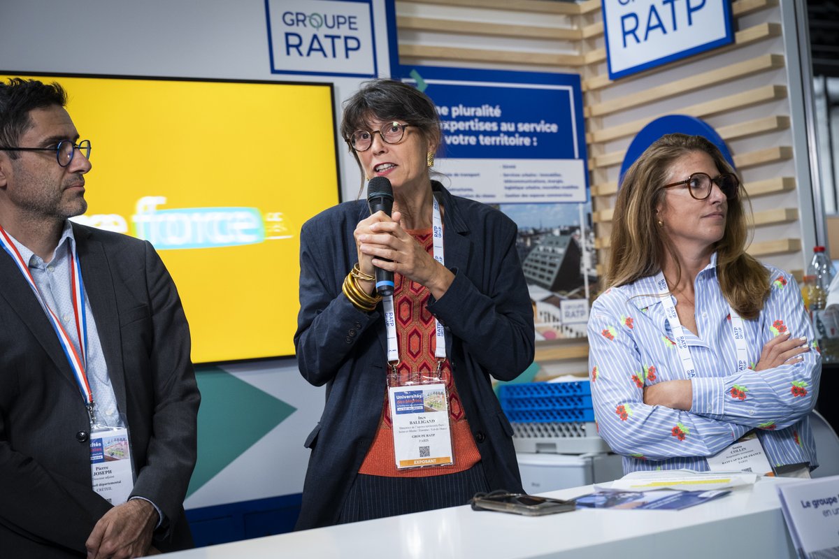 RATPGroupe_IDF's tweet photo. [Évènement] Le #groupeRATP était présent ce jeudi aux universités des mairies &amp; collectivités du Val-de-Marne @valdemarne_94. Un rendez-vous annuel incontournable pour dialoguer avec les décideurs et partenaires institutionnels locaux. https://t.co/8eGvqqLAxS