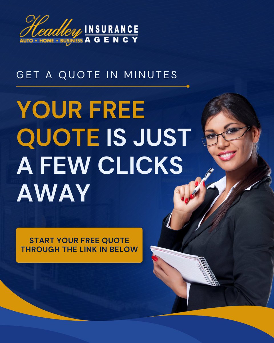 Headleyins's tweet photo. Getting an insurance quote doesn’t have to take all day.

With Headley Insurance, you can get started online by filling out our "Get a Quote" form and see what coverage options may work for you.

Ready to get started? Request your free quote through the link below. https://t.co/70gD1kV54b