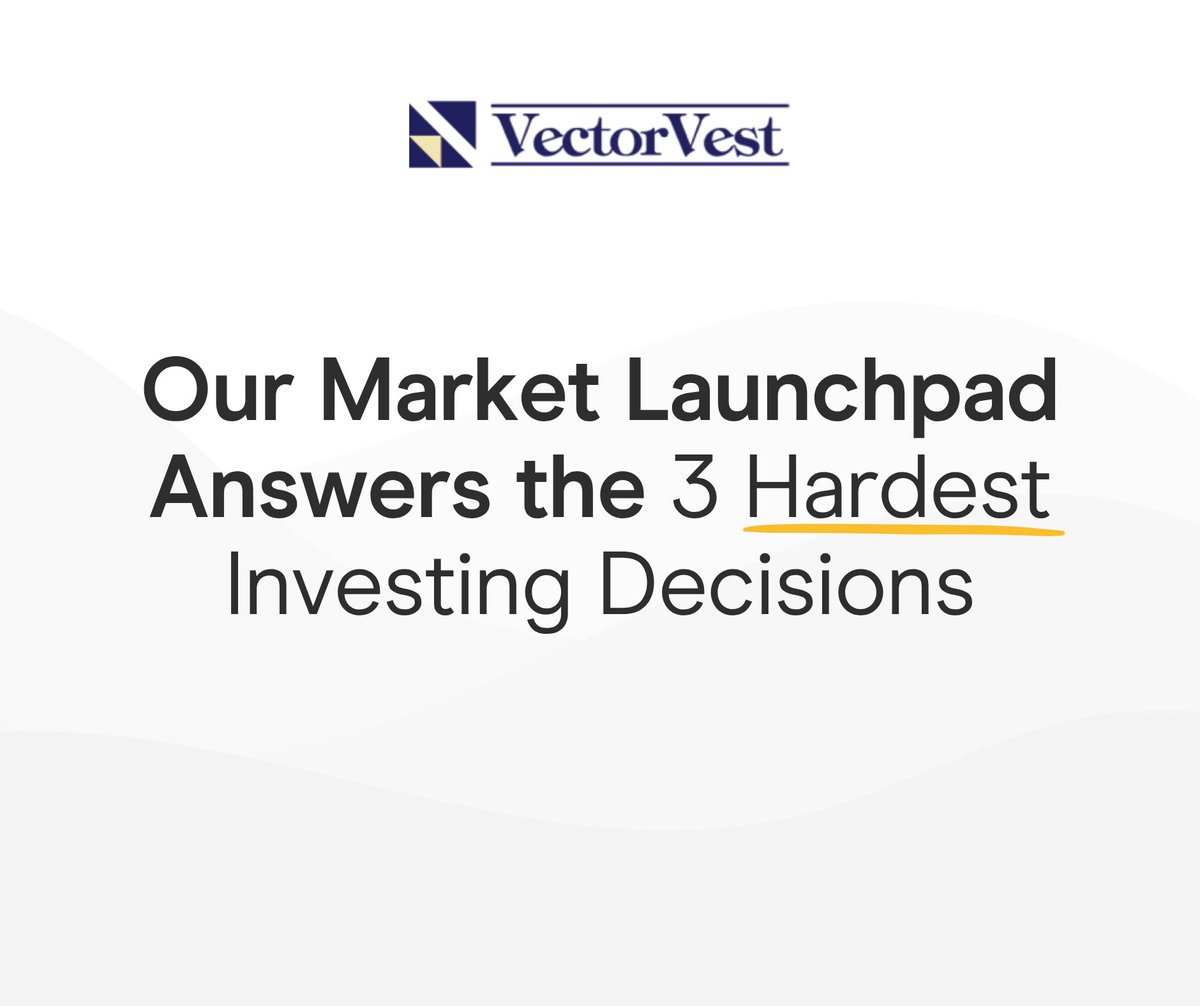 VectorVest's tweet photo. When to buy. What to buy. When to sell.

VectorVest Market Launchpad brings market timing, ranked stock opportunities, and sell signals together to help simplify the decisions investors face every day.

Learn more: https://t.co/ApaaVoh0Qy #VectorVest https://t.co/lHxs5TSdUv