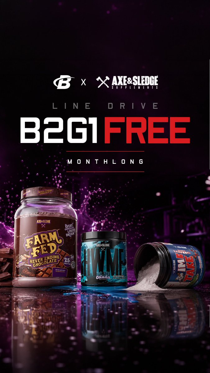 Bodybuildingcom's tweet photo. SHOP NOW for the most delicious flavors from @axeandsledge buy 2 get 1 free https://t.co/m9qco4HMVU https://t.co/yAPUPyQH1x