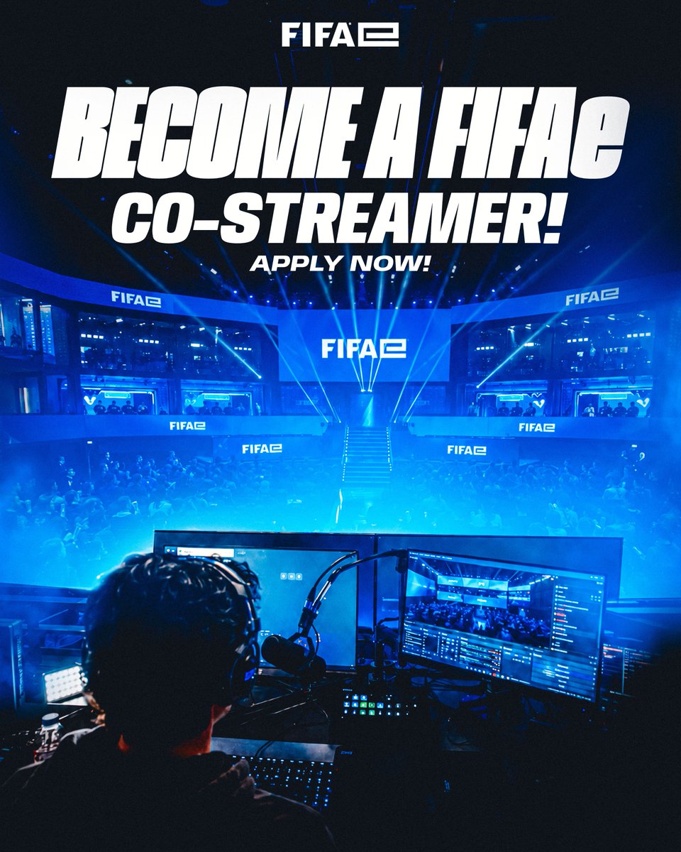 FIFAe's tweet photo. Calling all creators...‼️

Become an official co-streamer for the FIFAe Finals 2026. Your chance to bring your the pinnacle of football esports straight to your national community 🤝

Find out more on https://t.co/wKpcObPdKu! 👇 https://t.co/dC1tj8bPdc