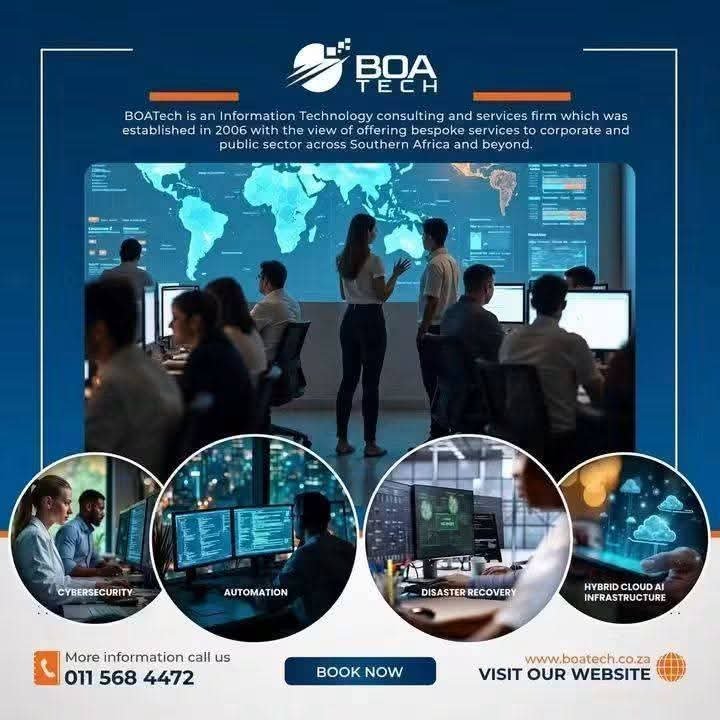 OfficialBoaTech's tweet photo. Stop juggling IT vendors. Get Perfected Technology Solutions with:
✓ Instant Support
✓ Cyber Security
✓ Data & Infrastructure
📞 Call Now: +27 11 568 4472
🔗 https://t.co/X4u9deGgKu
#BOATech #ContactBoaTech #ITConsulting #TopITFirm #KeepingYourSystemsStrong https://t.co/eDqMs38tTH