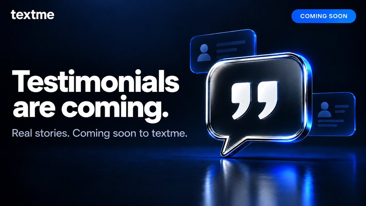 trytextme's tweet photo. Testimonials are coming to the web

we have only yet begun https://t.co/aFPmie8tXV