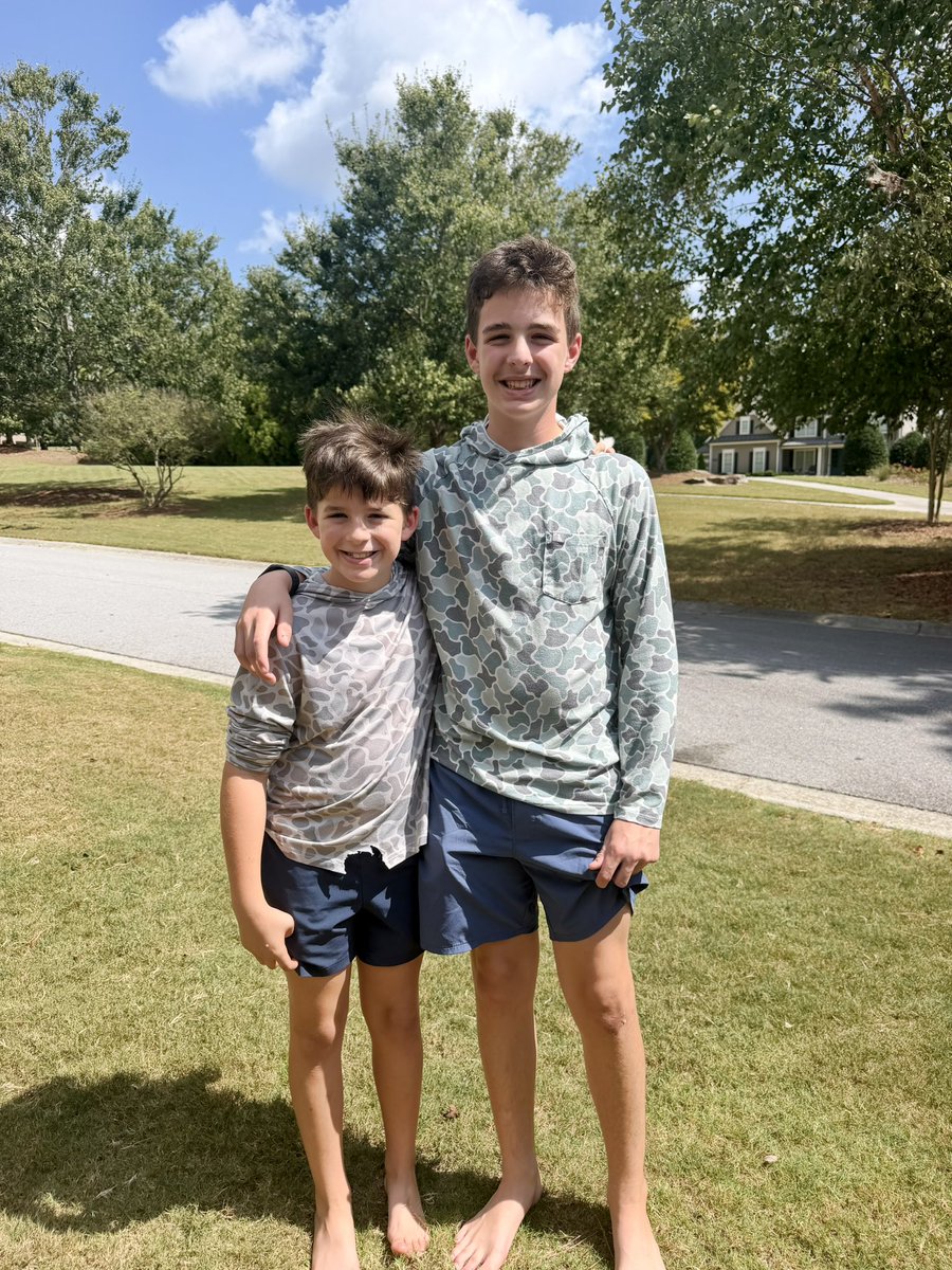 3SmithBros1's tweet photo. Sutton wanted to dress like Lawton yesterday. Sweet, right? ❤️ I forced Lawton to smile, then he immediately changed—pissed his lil brother copied him. 🤣 Years from now, we’ll just remember Sutton looked up to his big bro. That’s my story, and I’m sticking to it. 😂 https://t.co/kEfRaAg5ND