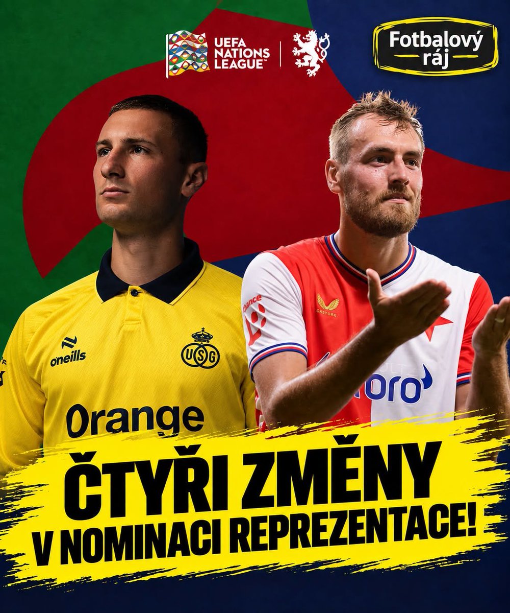 DominikMac87993's tweet photo. Změny v nominaci: 
❌David Zima, Denis Višinský, Tomáš Vlček, Tomáš Chorý
✅Ondřej Kričfaluši, Martin Šubert, Martin Vitík, Václav Sejk

Změny dobré a krom Vitíka jsem zbylé 3 chtěl už v původní nominaci. Místo Vitíka bych i nyní dal přednost někomu jinému. Už je nehrajicí Hranáč https://t.co/iHvdX3Kt33
