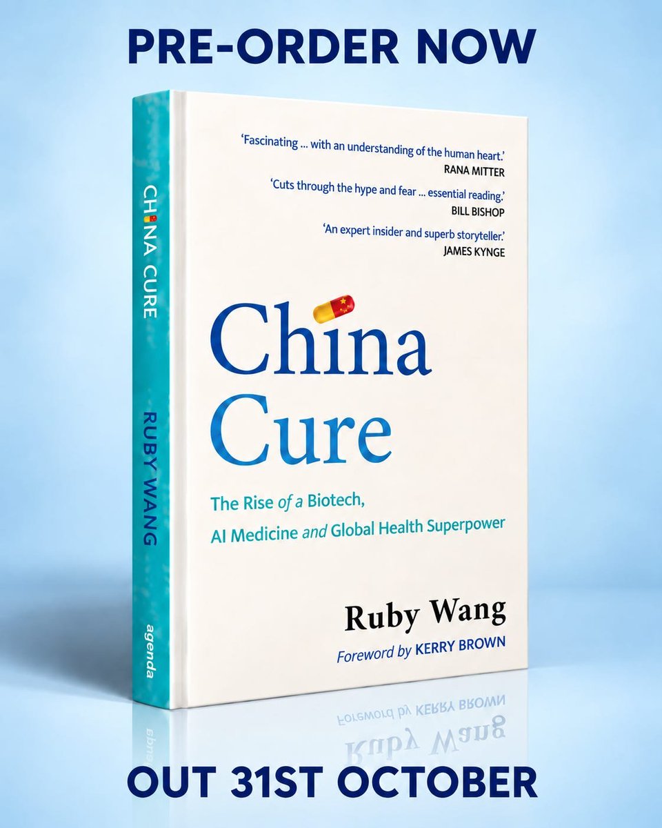 RcjWang's tweet photo. 1/n Five weeks to go until my new book, China Cure, is out!

I wrote this book because too much of the conversation about health, and about China’s increasingly central role in it, remains either highly technical, narrowly sectoral, or reduced to geopolitical headlines: https://t.co/KVjganHCSc